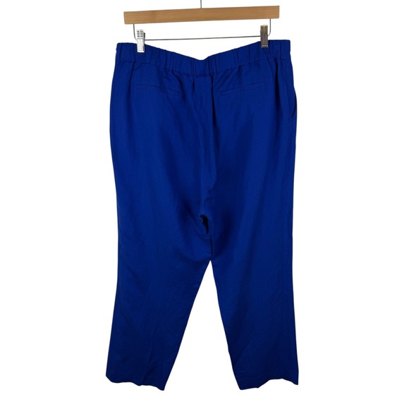 Calvin Klein Pants - Calvin Klein Blue Linen Blend Pants Size 14 Coastal Office Trousers Minimalist
